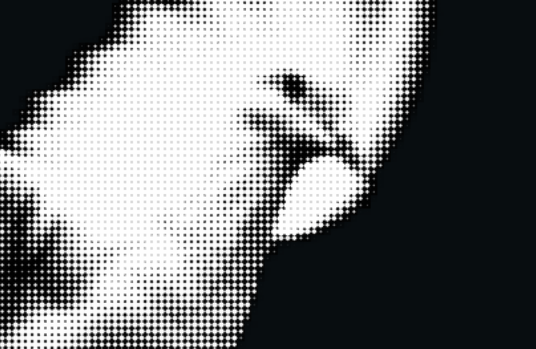 Abstract halftone photograph representing creative research